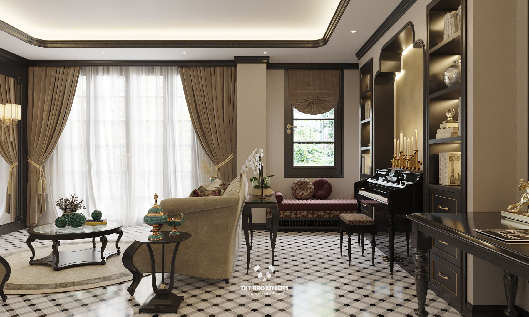 tht architects - Indochine home quận 7 - phòng khách bếp 04